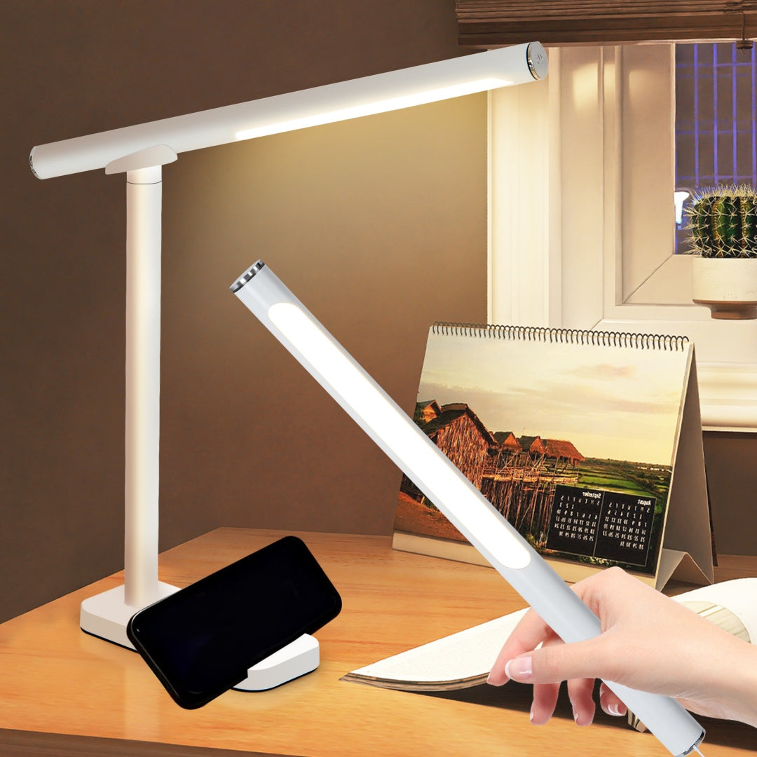 Adjustable LED Desk Lamp with USB Charging Port & Dimmable Brightness