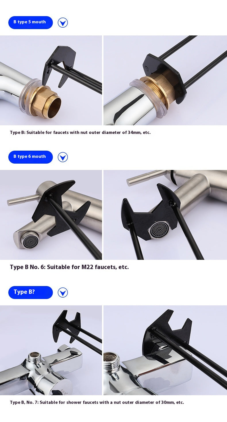 Multifunctional Kitchen and Bathroom Wrench - Sink Faucet Nut Tool Set