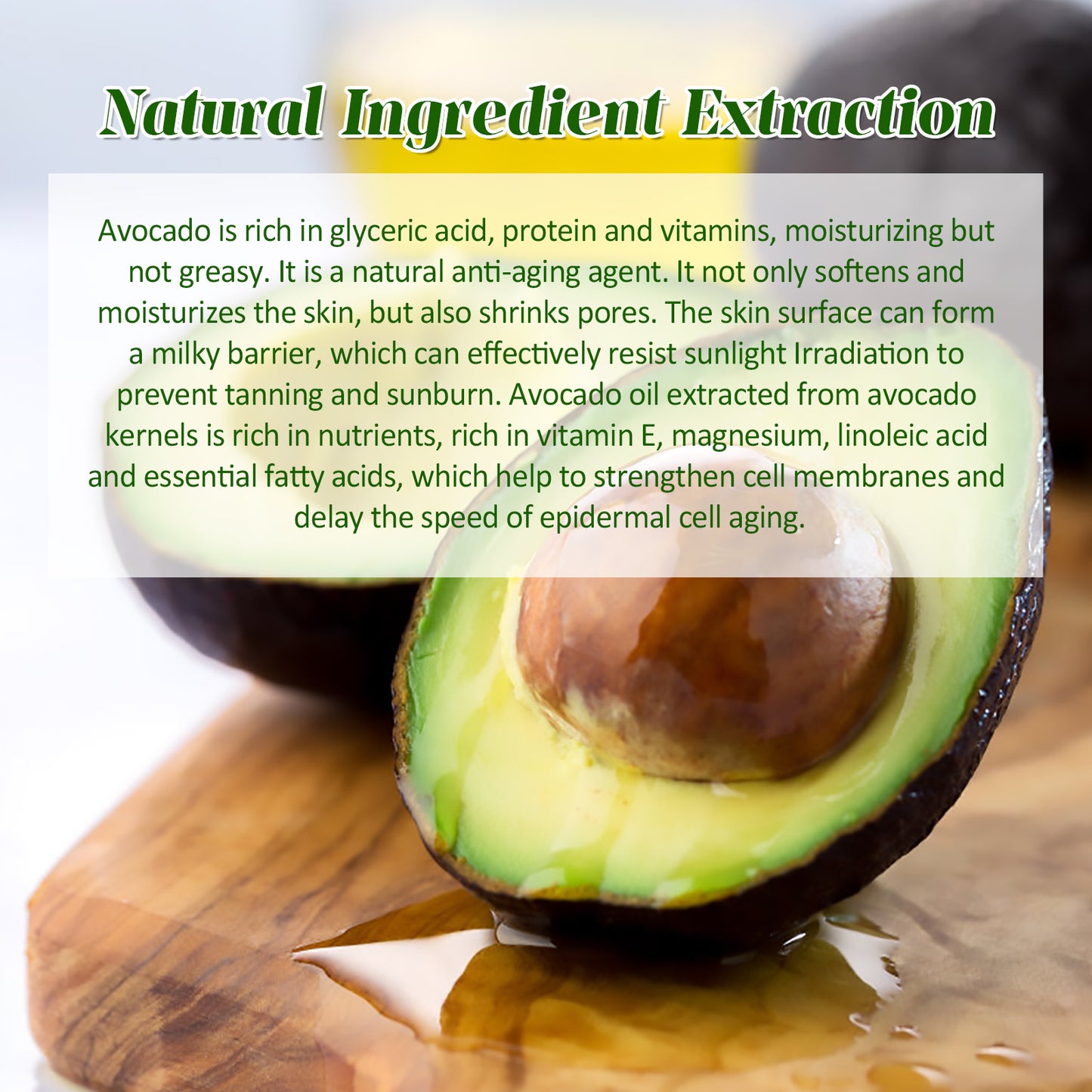 Avocado Facial Serum - Brightening & Anti-Aging Skin Essence