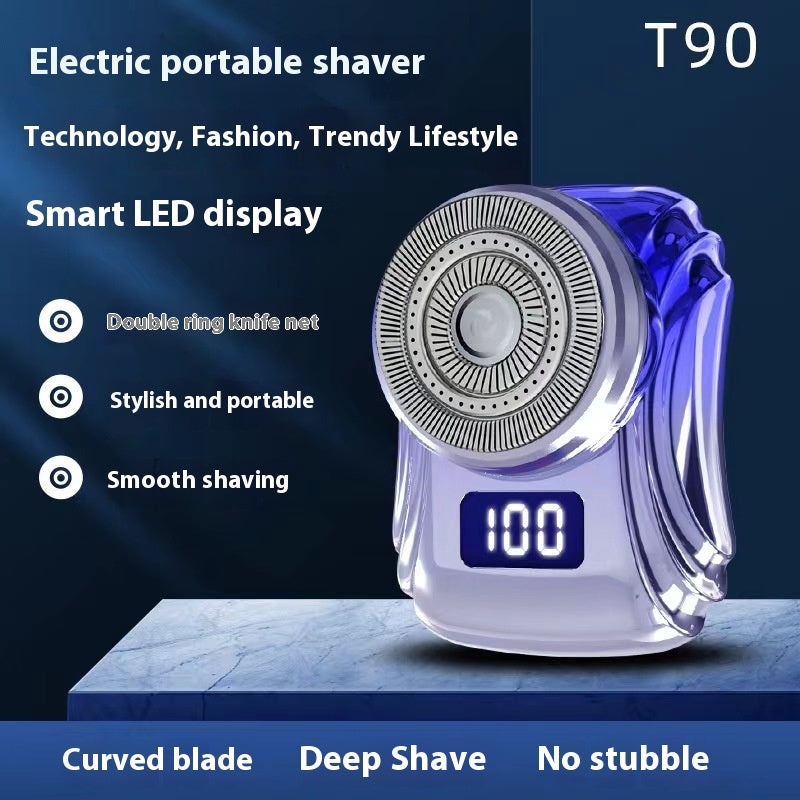 Rechargeable Portable Men Shaver with Washable Cutter Head - Travel Grooming