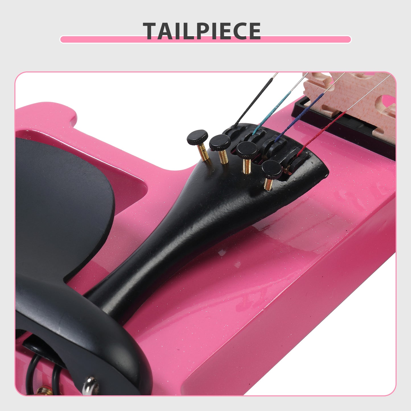 Electric Silent Violin with Case - 4/4 Size, Pink