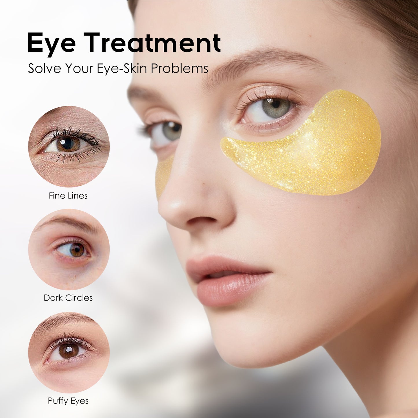 Golden Peptide Collagen Eye Mask Patches - 60PCS Hydrating Skincare