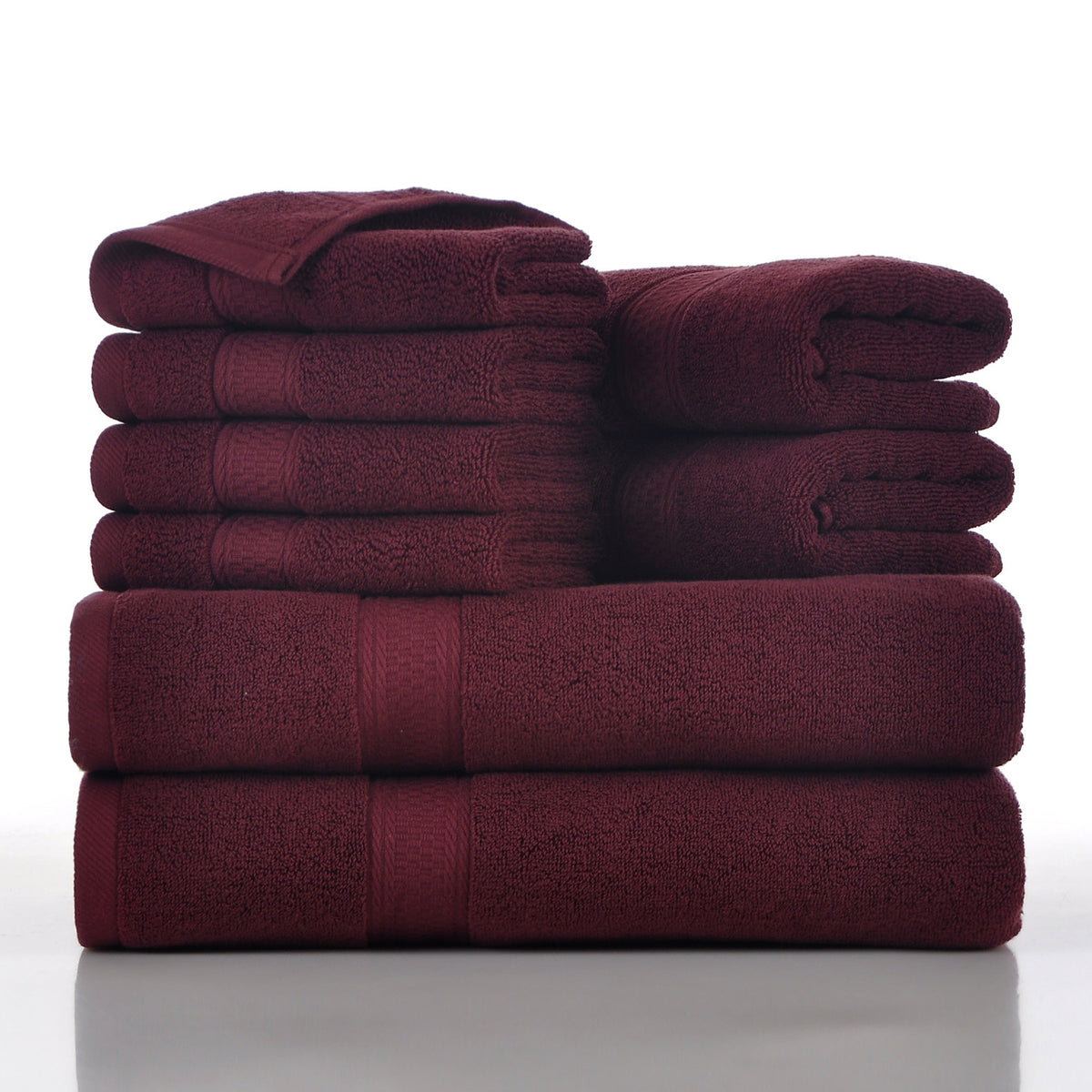8-Piece Cotton Towel Set - Soft, Absorbent Home Towels in Multiple Colors