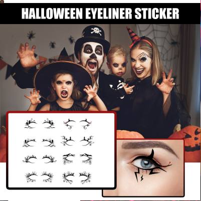 Halloween Eyeliner Stickers - Scary Bat and Spider Eye Makeup Patches
