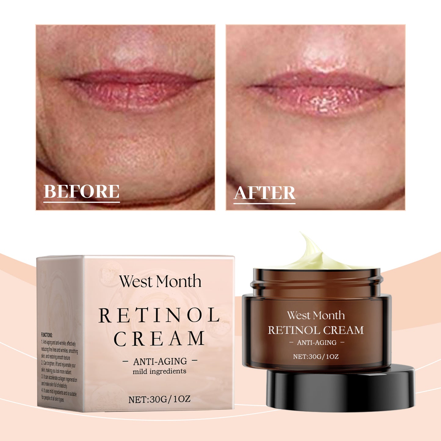 Retinol Firming Face Cream with Hyaluronic Acid - Anti-Aging Moisturizer