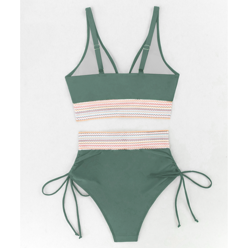 High Waisted Two-Piece Bikini Set with Tummy Control