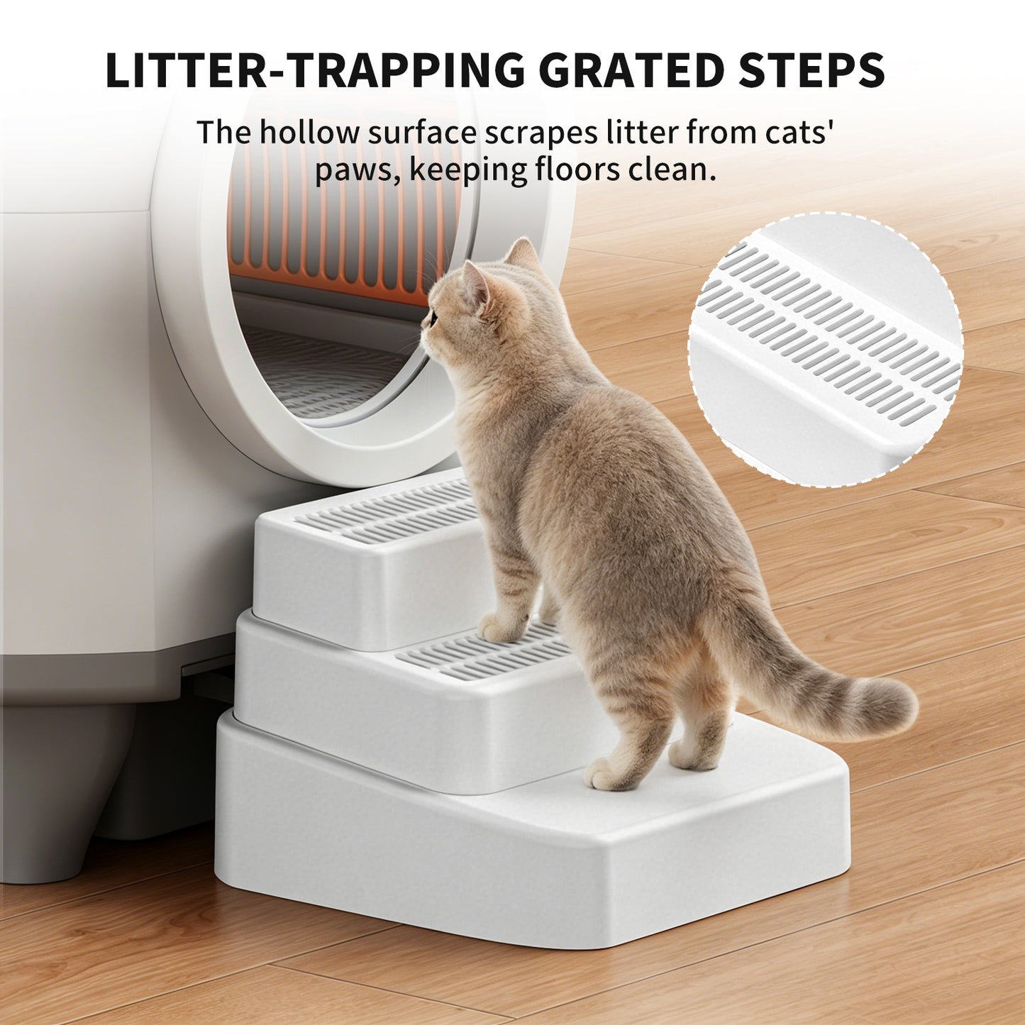 Cat Ladder - Self Pickup Pet Furniture for Cats - White & Black