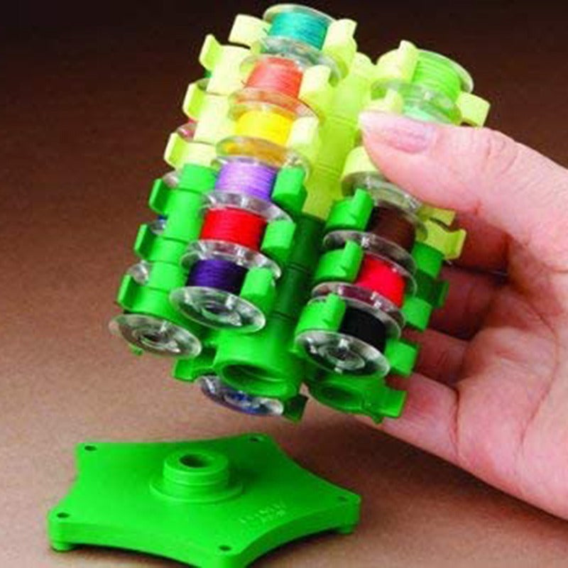 Rotating Bobbin Organizer with 6 Layers and 30 Grids for Sewing Supplies