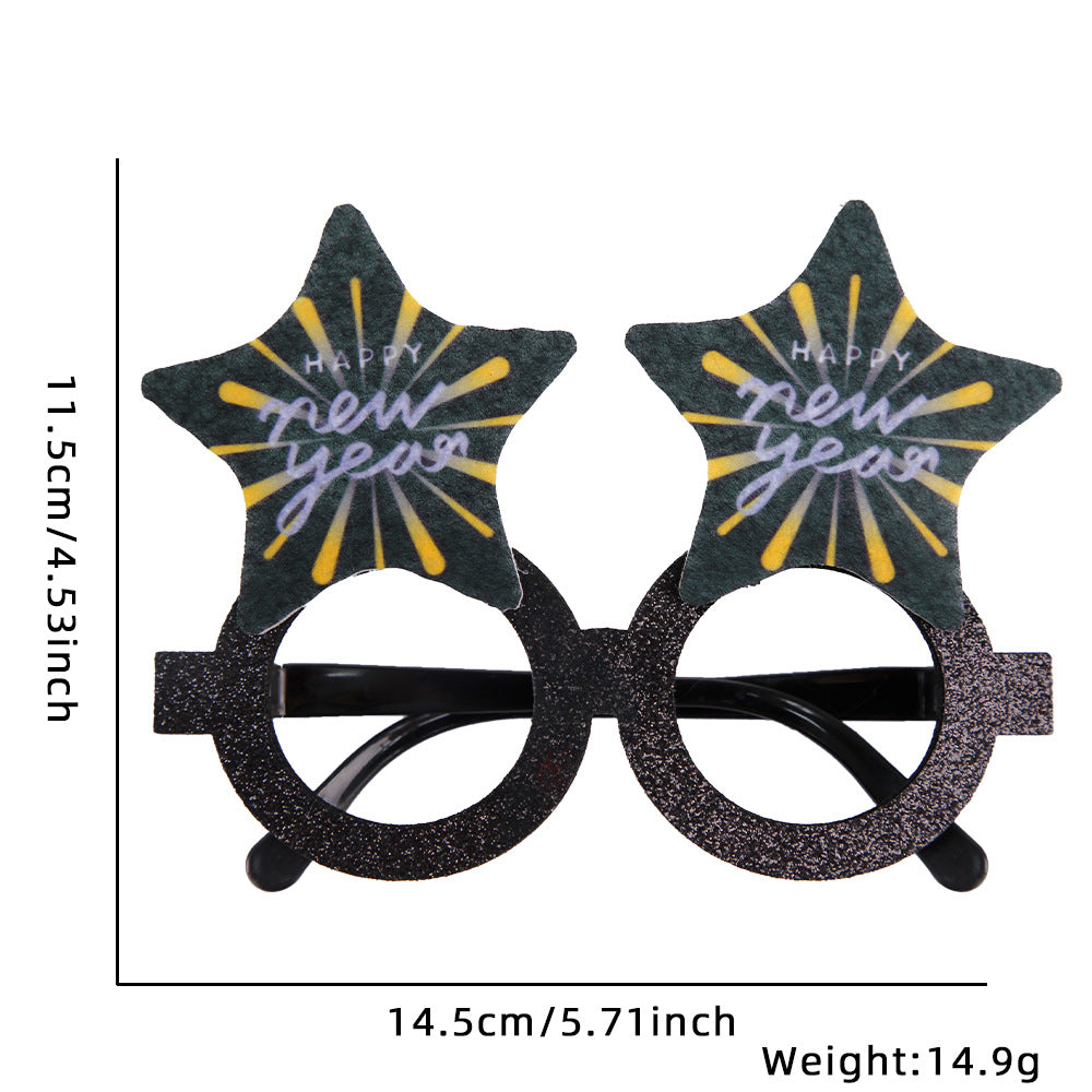 Funny New Year Party Glasses Photo Props - Holiday & Celebration Accessories