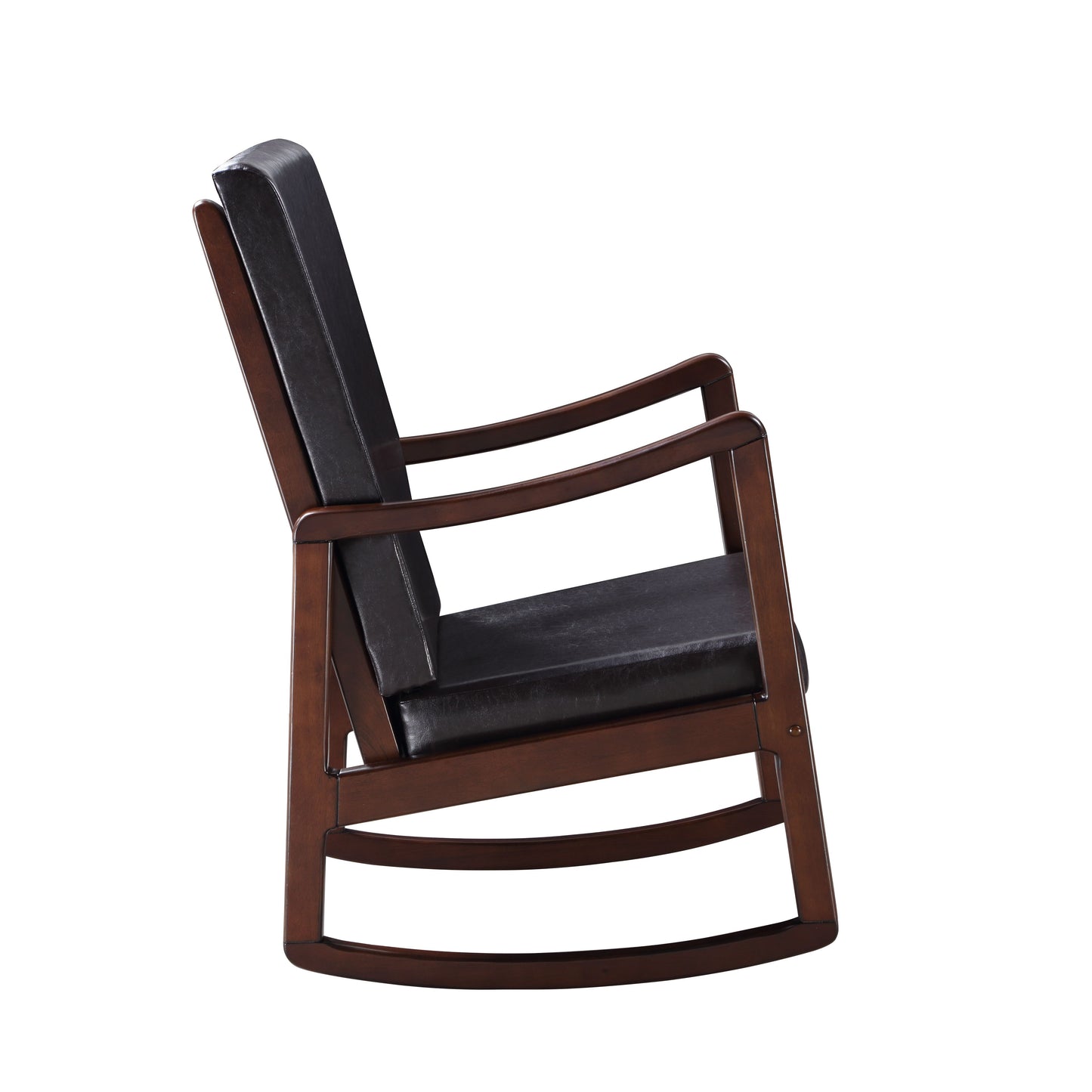 Dark Brown Synthetic Leather Rocking Chair - Raina