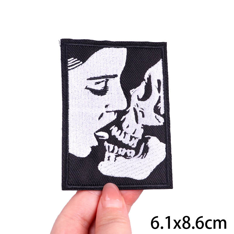 Embroidered Punk Skull Patch Iron-On Clothing Accessories - Multiple Colors