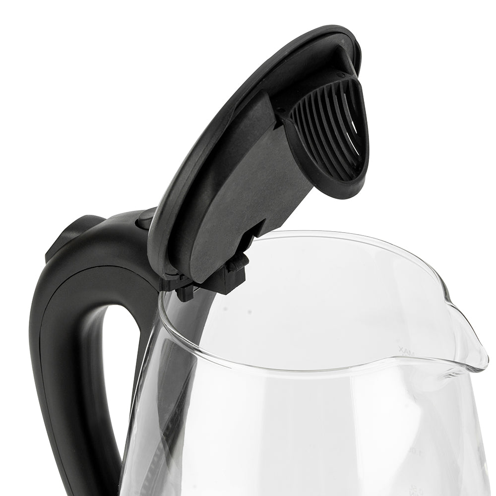 1.8L Electric Glass Kettle with Blue LED, Auto Shut-Off, 1500W