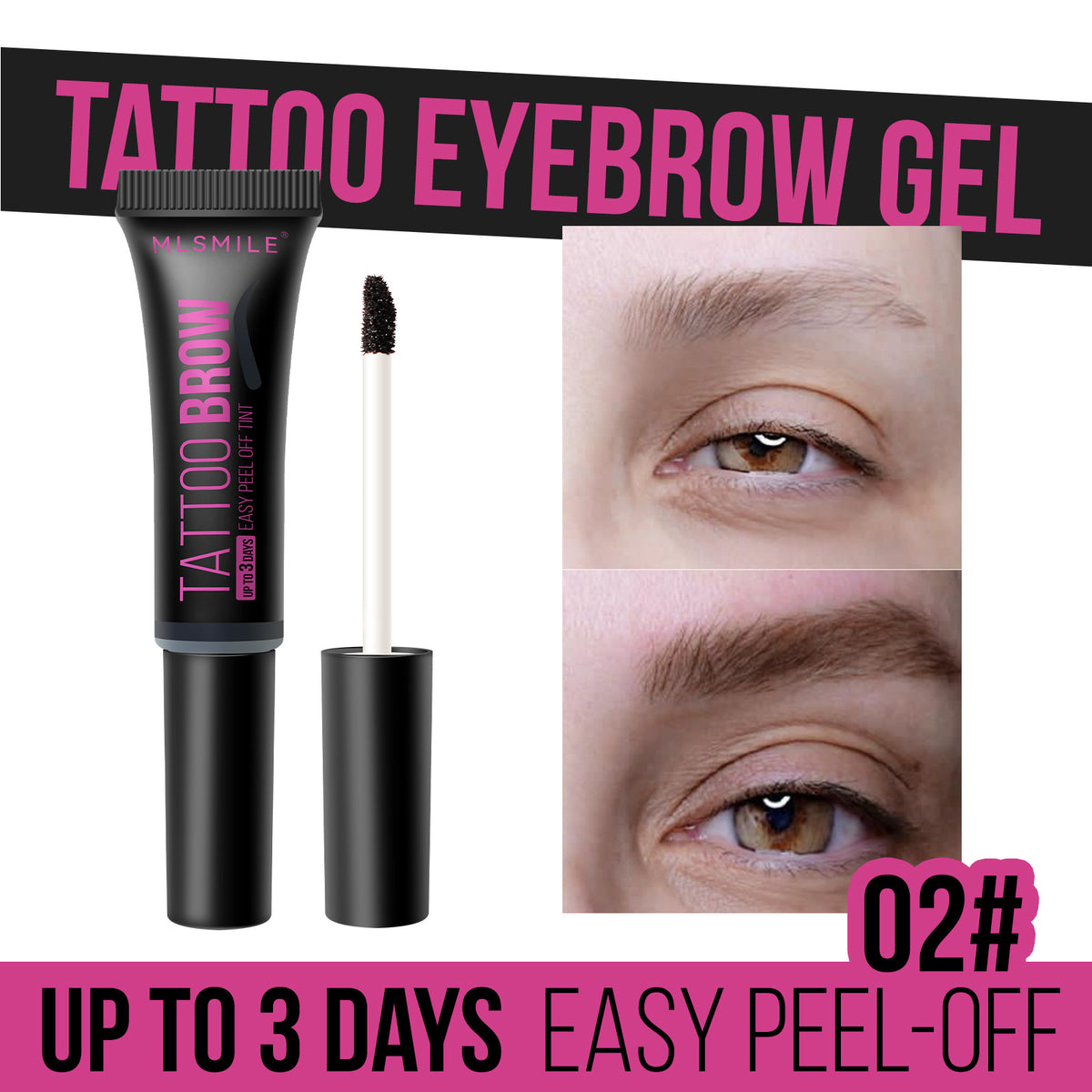 Long Lasting Waterproof Eyebrow Gel - Non Smudge, Dye & Pull
