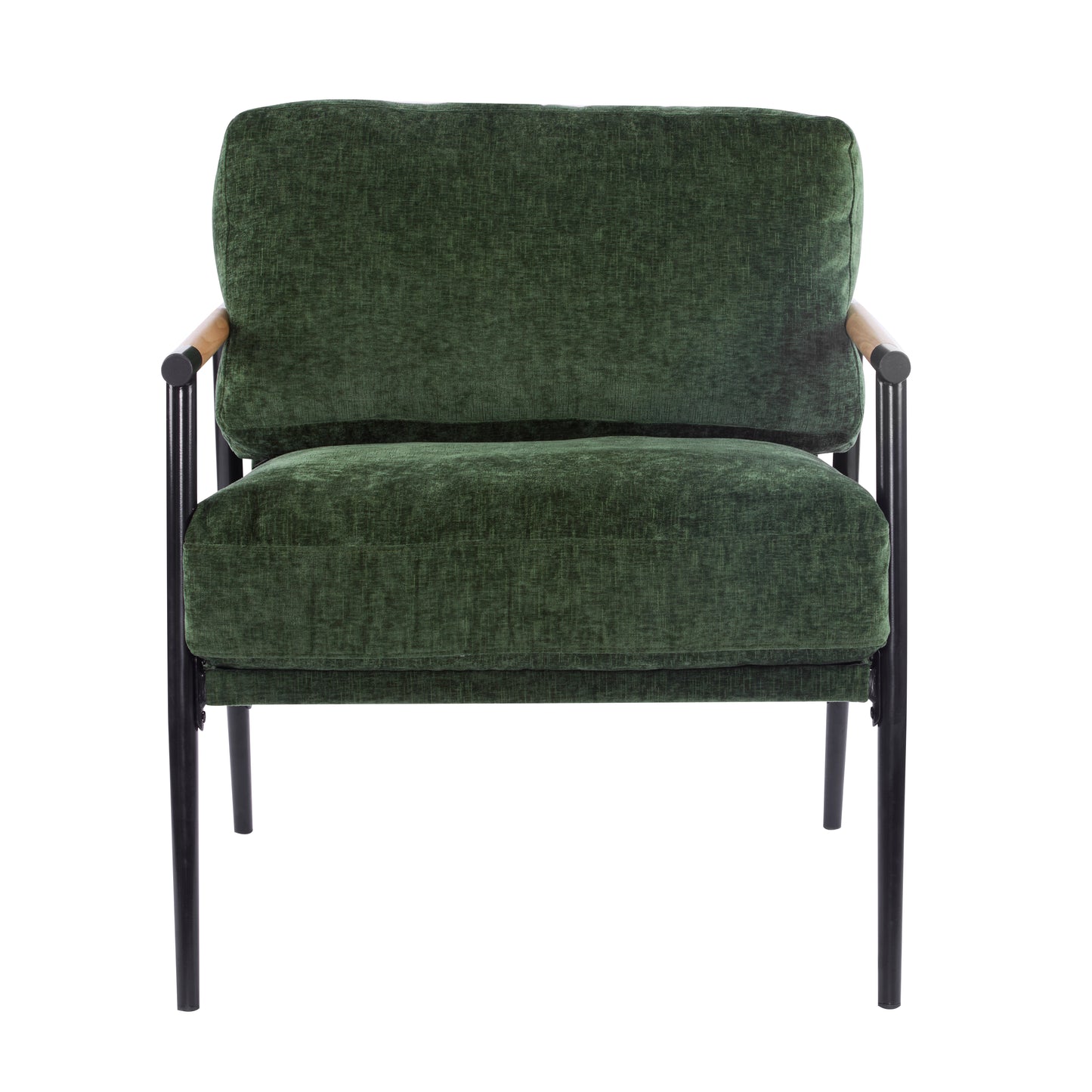 27.56 Modern Accent Chair With Plush Cushions, Minimalist Metal