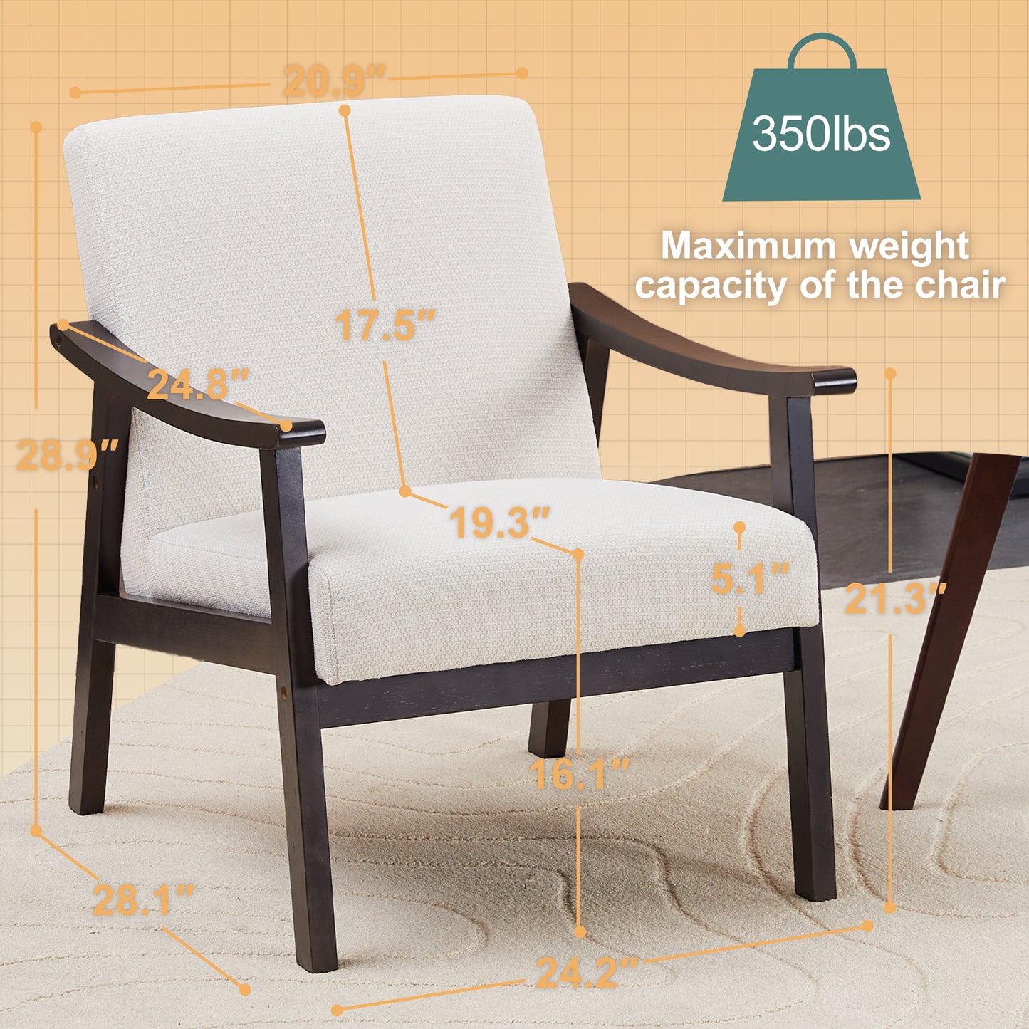 Medieval-Inspired High Back Armchair - Ancient White Upholstered