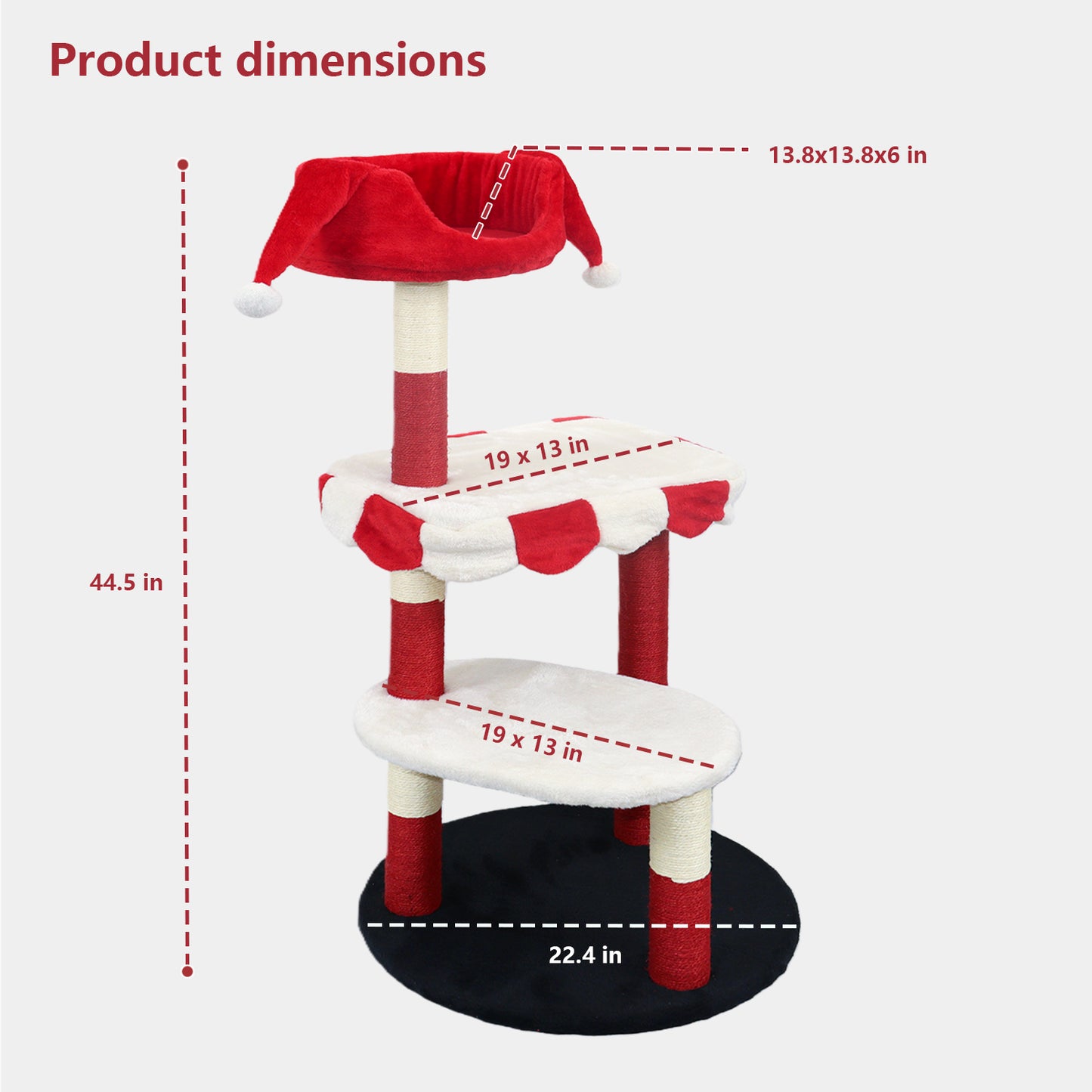 Red Multi-Level Cat Tree with Cozy Perch & Scratching Posts - Clown Design