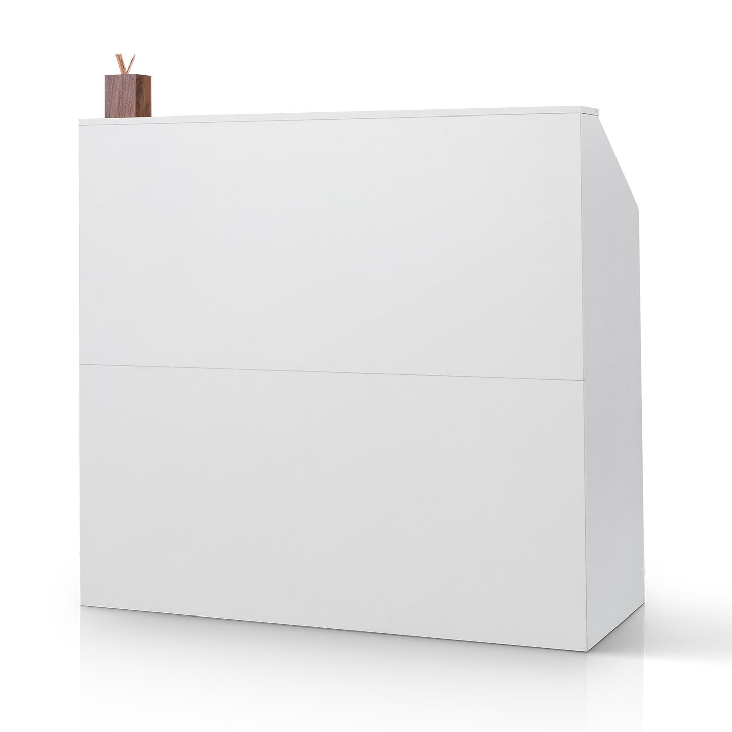 Reception Desk - 46 Inch Rectangular Front Counter Table in White