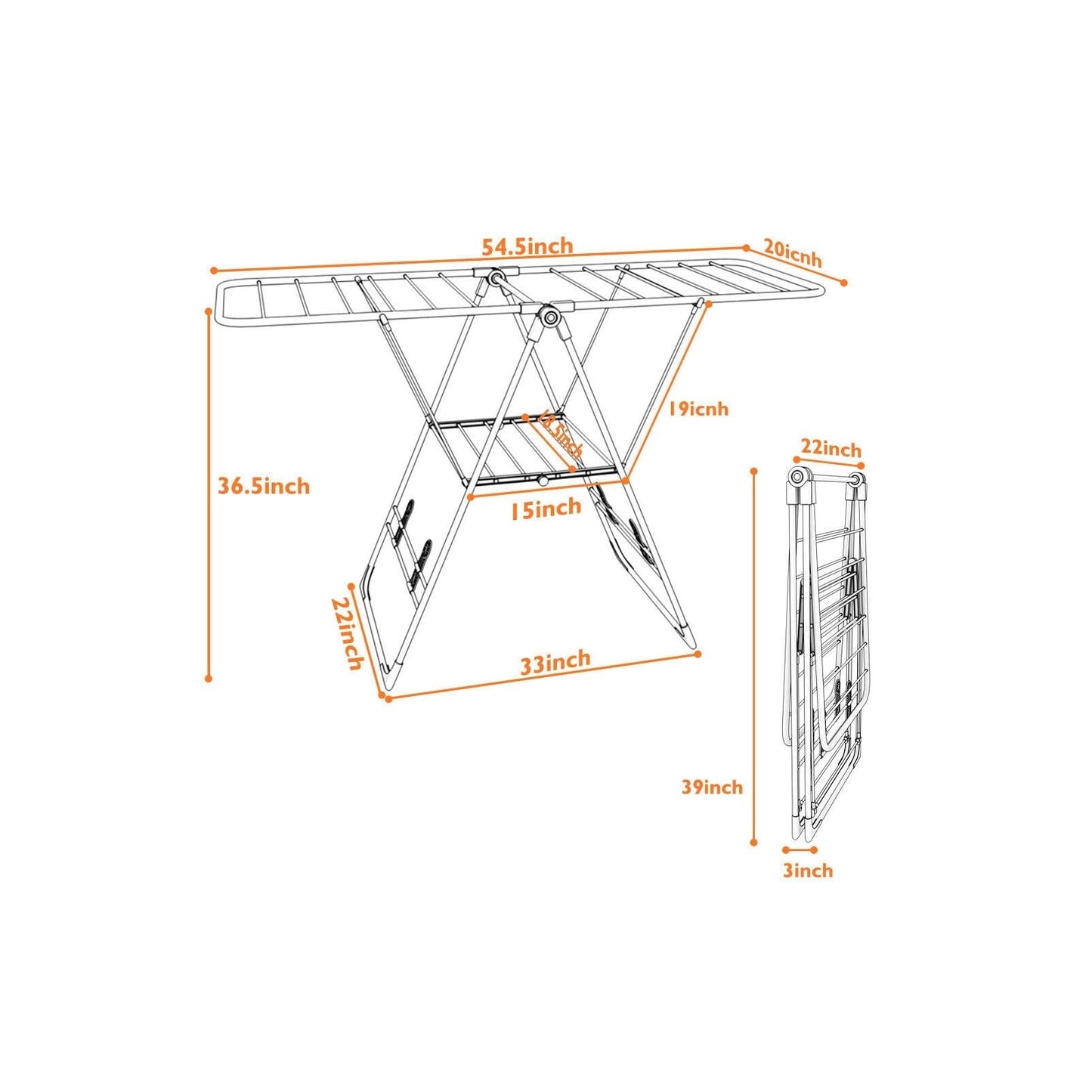 Portable Laundry Drying Rack - Foldable Clothes Storage