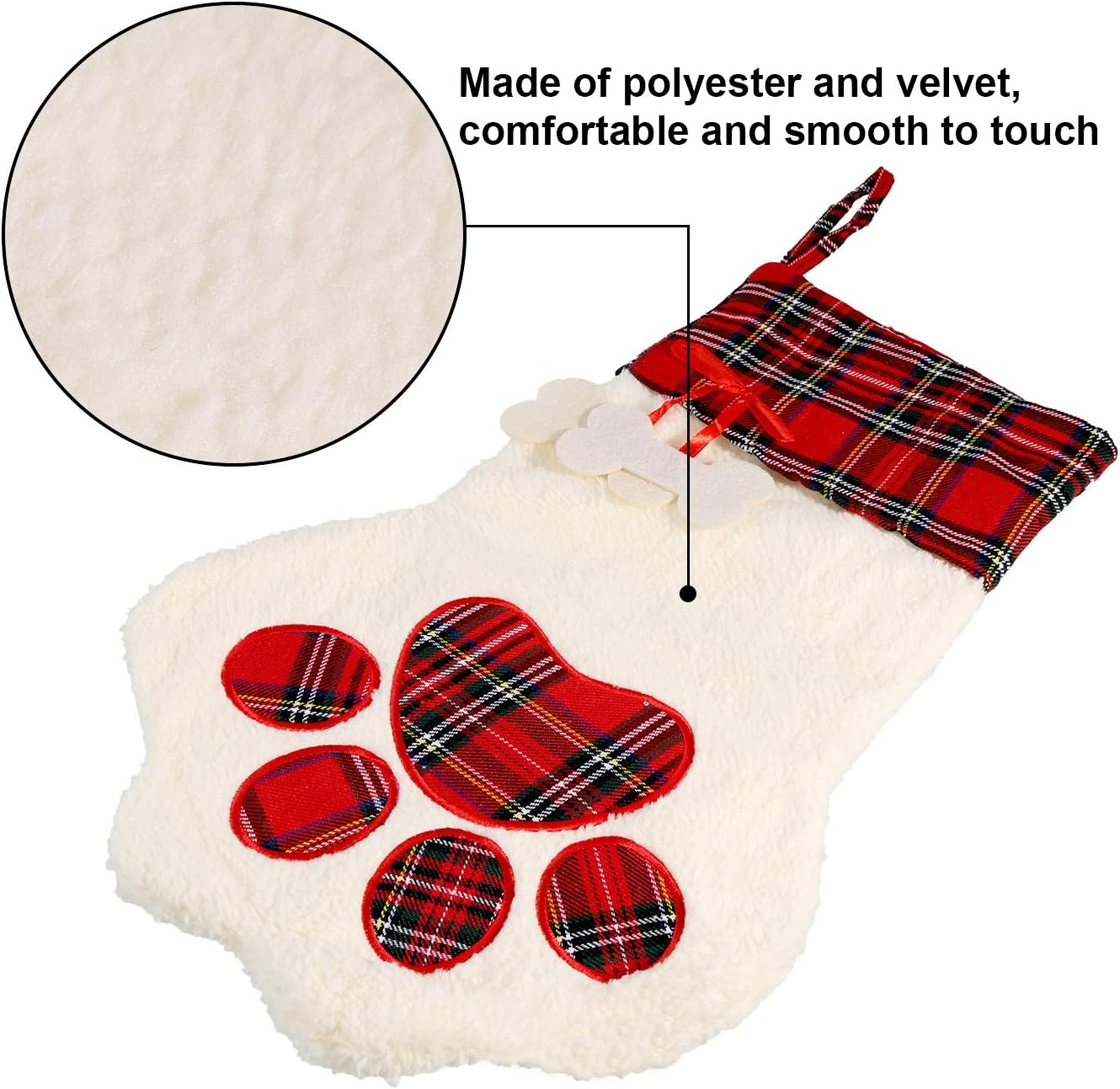 Buffalo Plaid Pet Stockings for Cats and Dogs - Christmas Hanging Decorations
