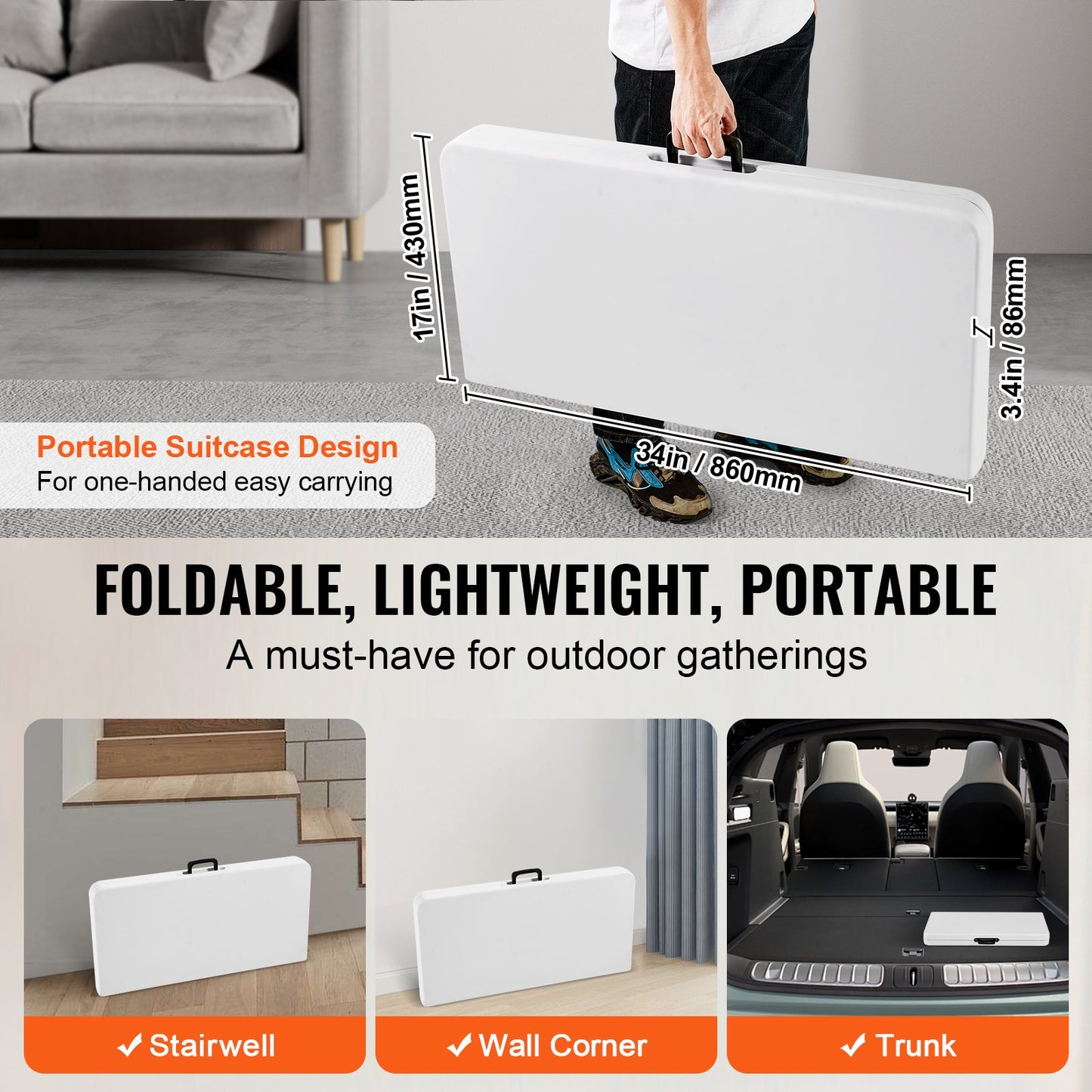 Foldable 4 Player Card Table - Portable & Wear-Resistant