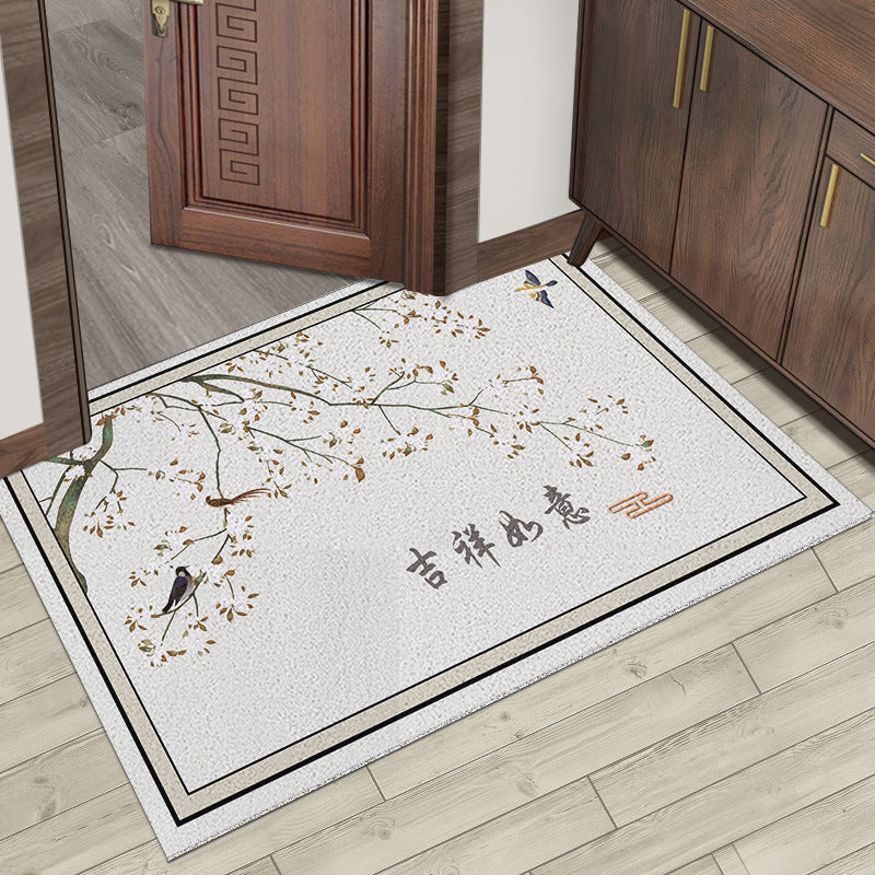 Chinese Style Silk Ring Foot Mat Door Entrance Rug Home Decor