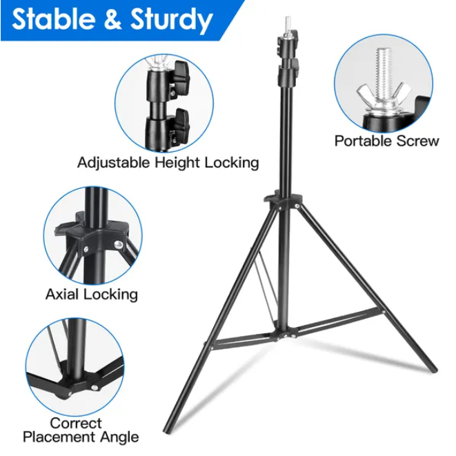 Adjustable Photography Stand with 6 Clip Sandbags & Handbag