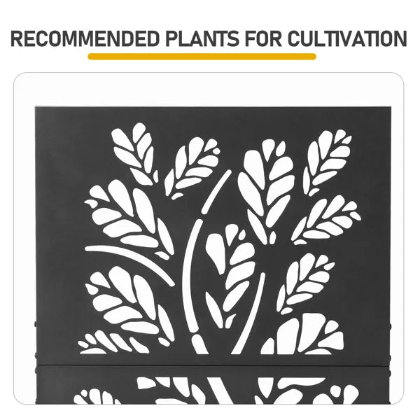Metal Garden Bed with Trellis - 43 Inch Planter Box for Climbing Plants
