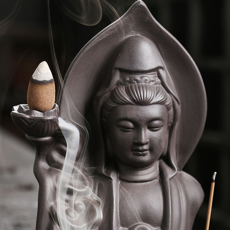 Yixing Clay Backflow Smoke Aromatherapy Furnace Religious Decoration