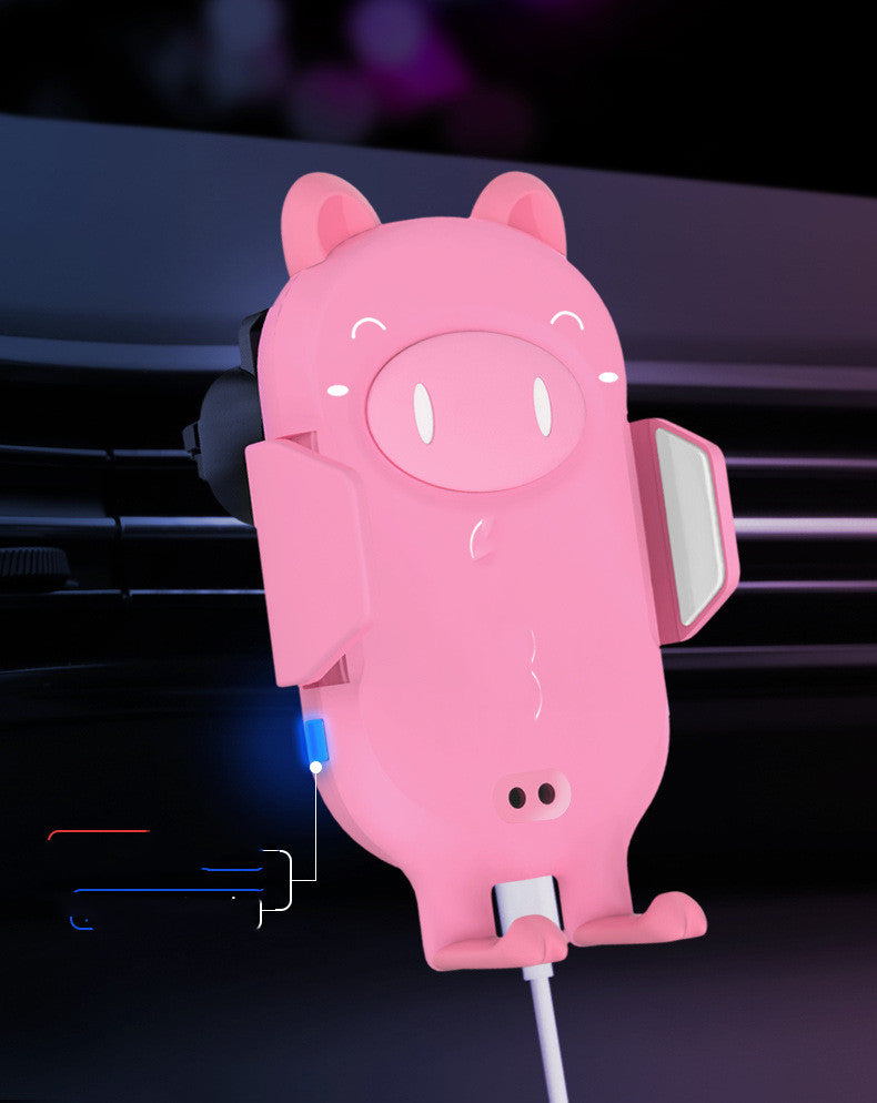 Wireless Car Charger and Infrared Sensor Mount for Smartphones Pink