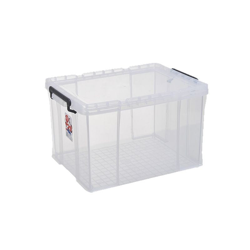 Large Plastic Storage Box with Lid - Multi-Purpose Organizer for Clothes, Toys, and Blankets