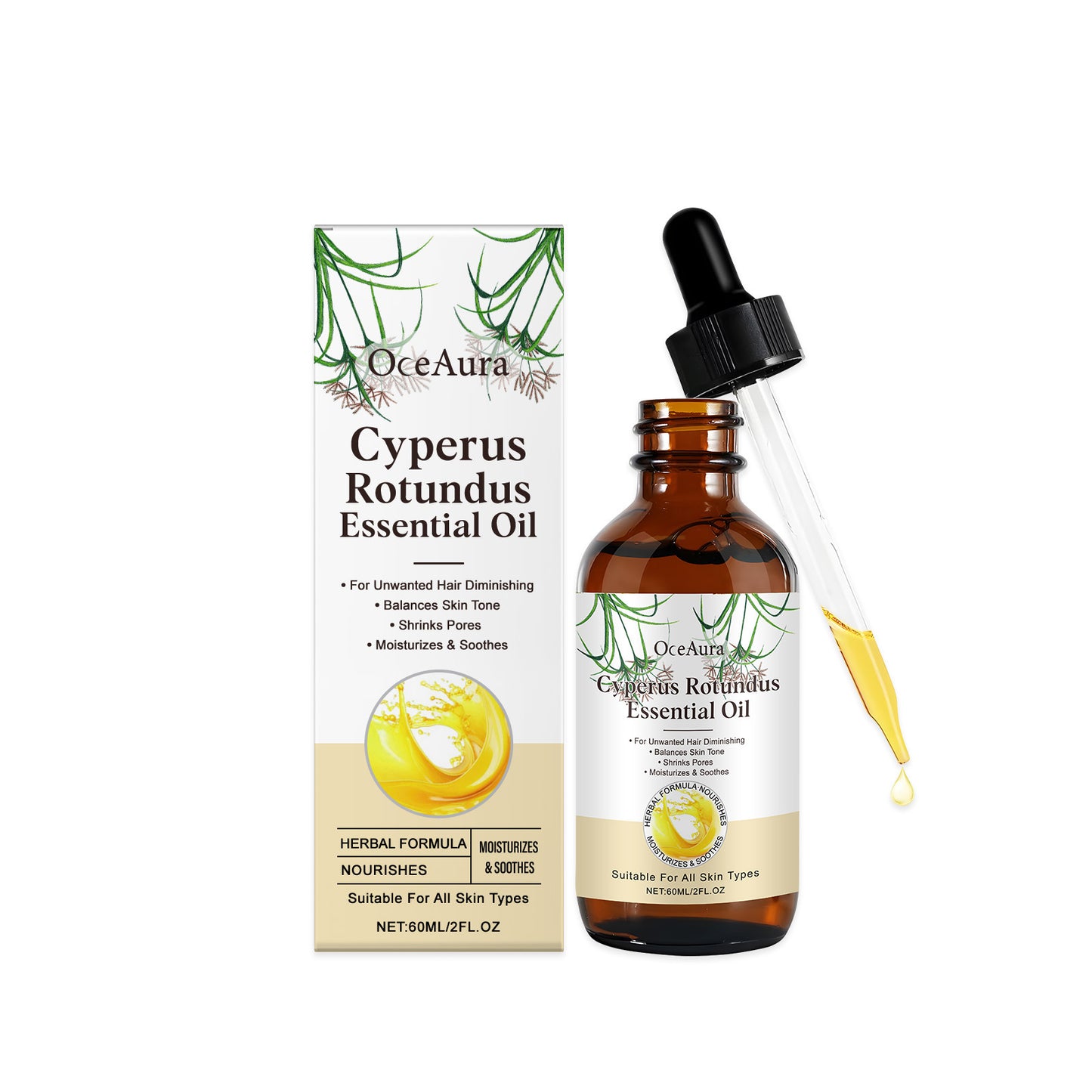 Herbal Hair Removal Care Oil 60ml - Gentle Skin Smoothing & Soothing