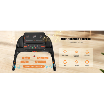 Folding Treadmill for Home - 2.5HP, Bluetooth Speaker, 300lbs Capacity