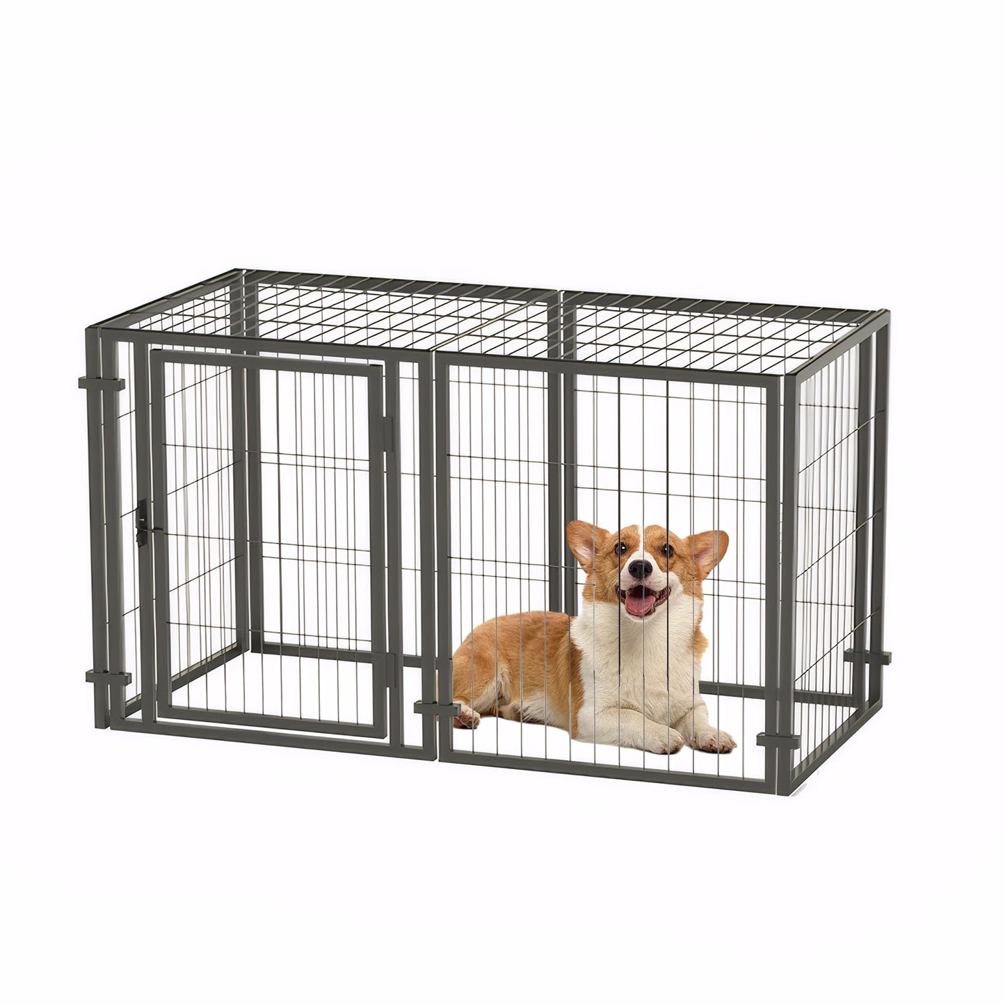 47.2-Inch Metal Dog Crate for Small to Large Dogs Indoor Outdoor Use