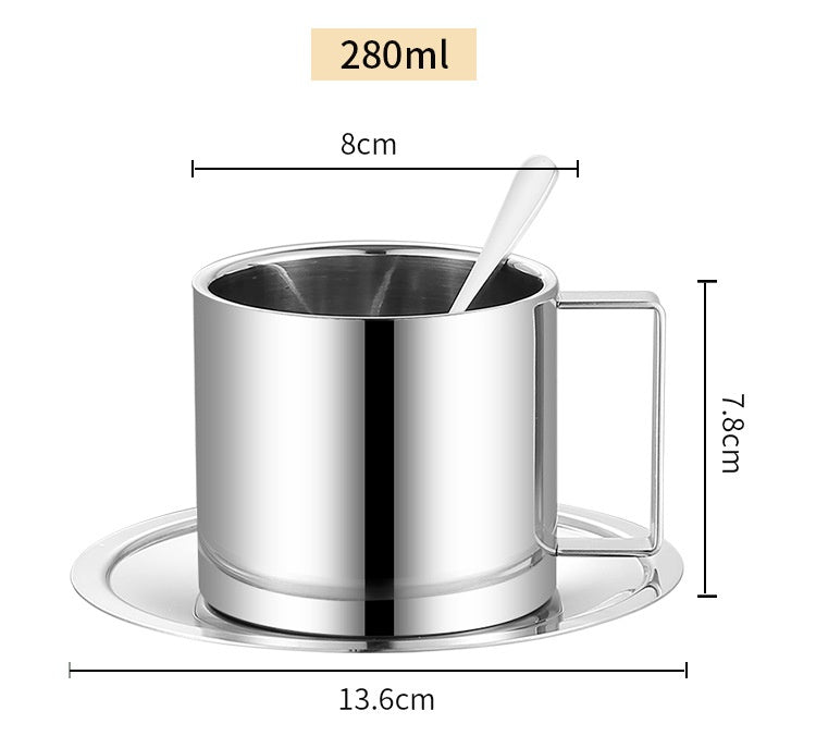 Double-Layer Insulated Stainless Steel Mug - 180ML/200ML for Home & Office