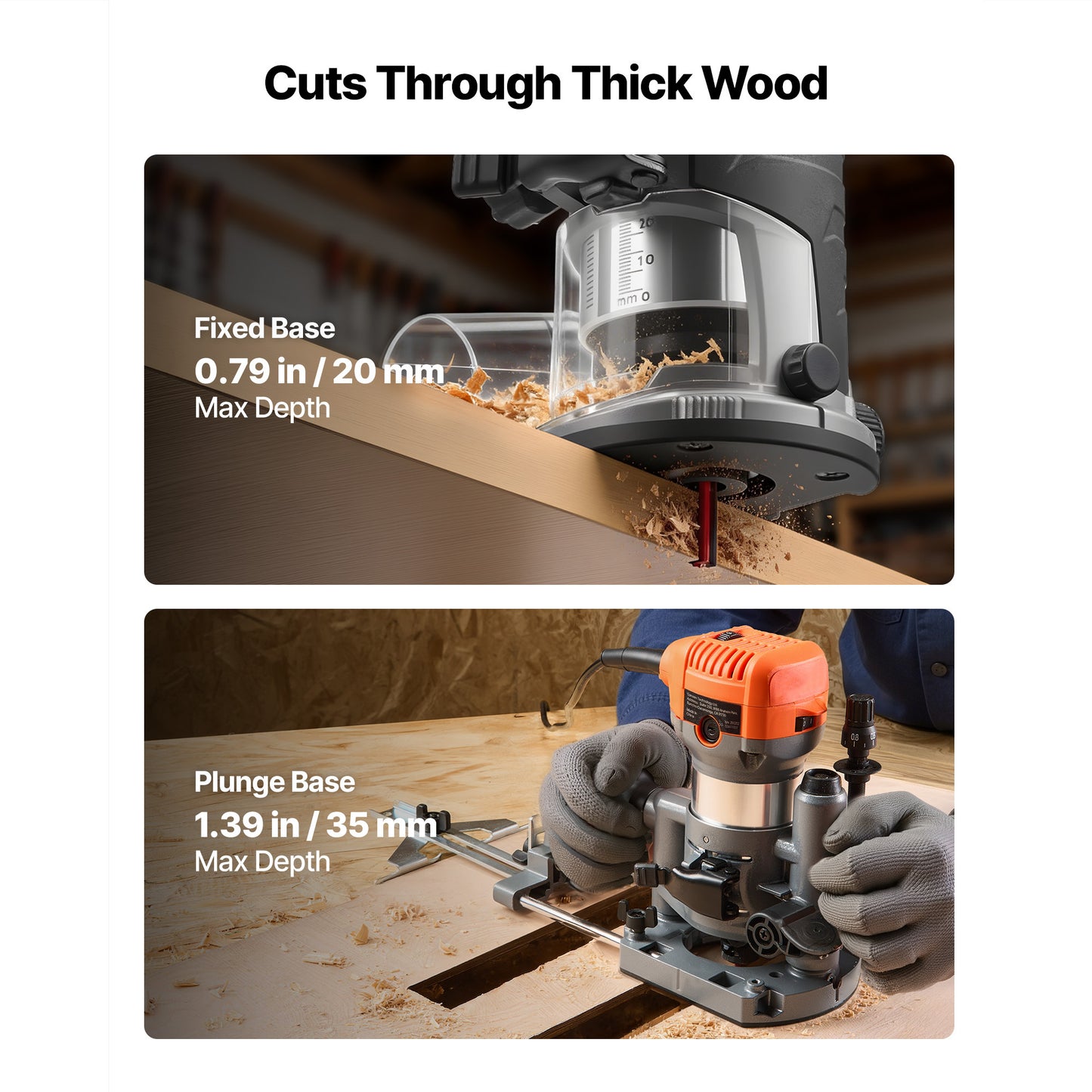 Wood Router 1 HP 710W Variable Speed Palmm Router for Woodworking & DIY Projects