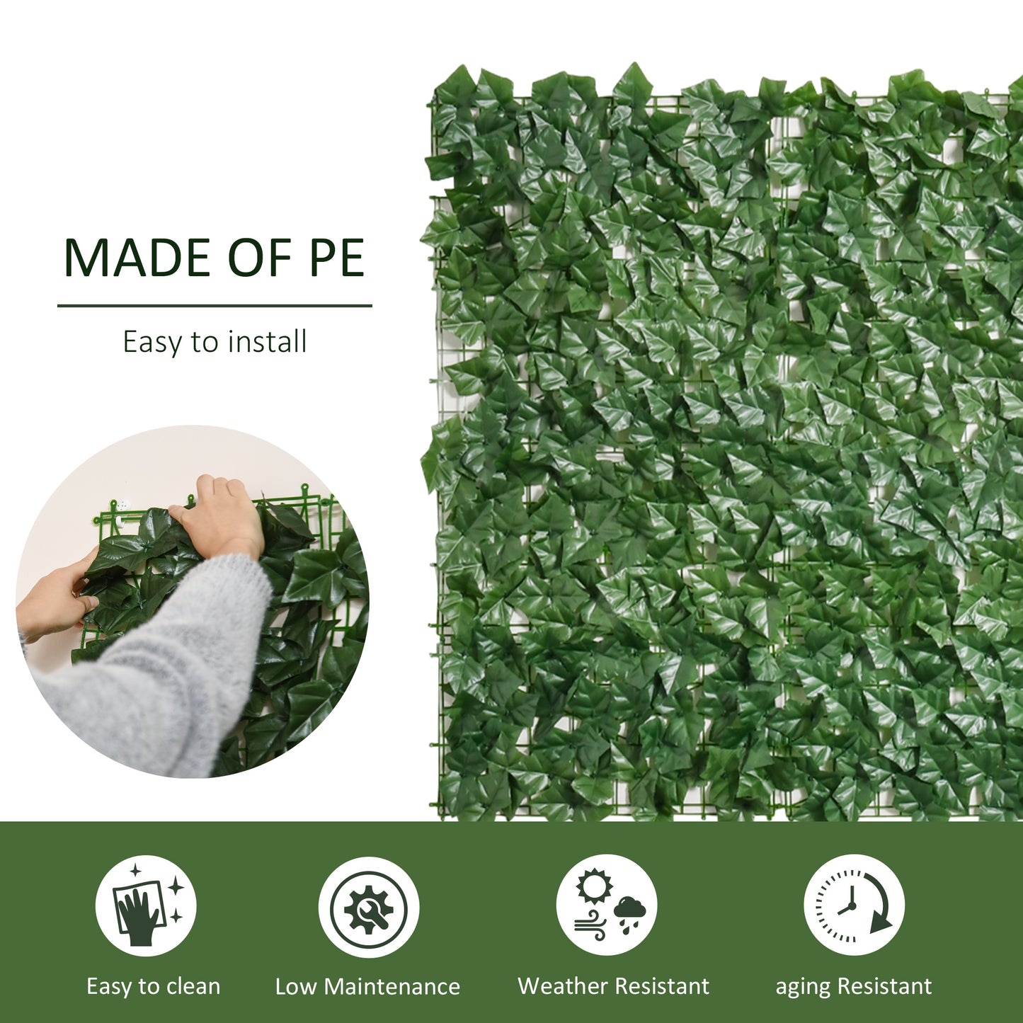 Artificial Grass Wall Panels - 118" x 39" Dark Green Decor