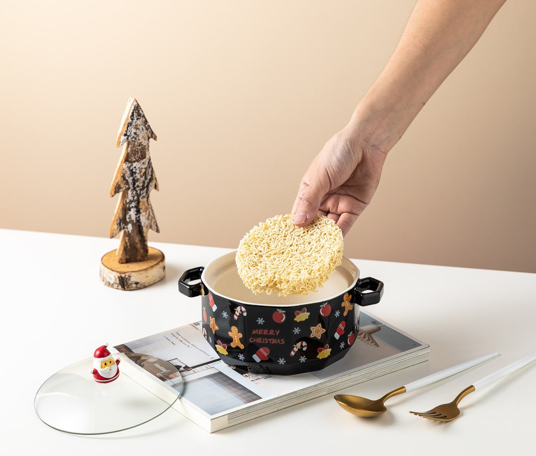 Creative Ceramic Rice Bowl with Cartoon Design - Salad & Dining