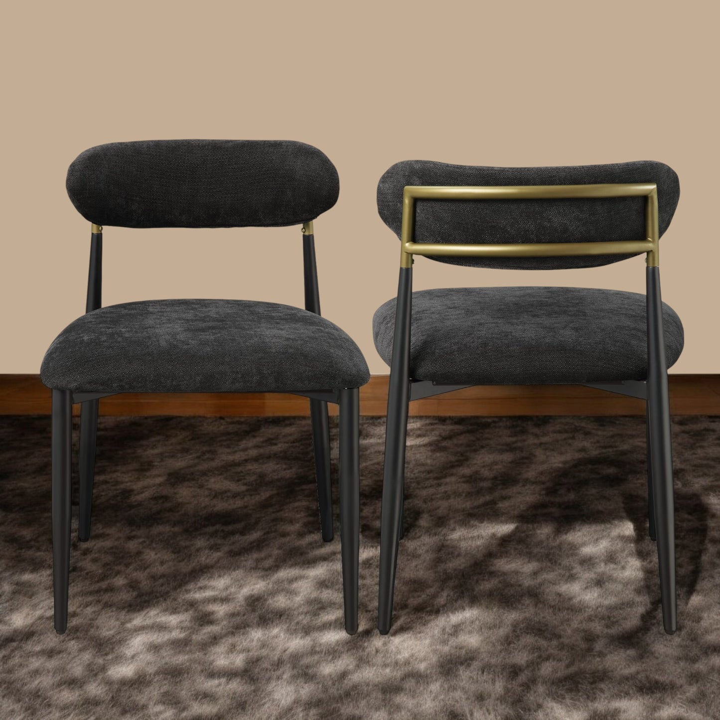 Jaramillo Black Fabric Side Chair Set of 2 - Contemporary Design