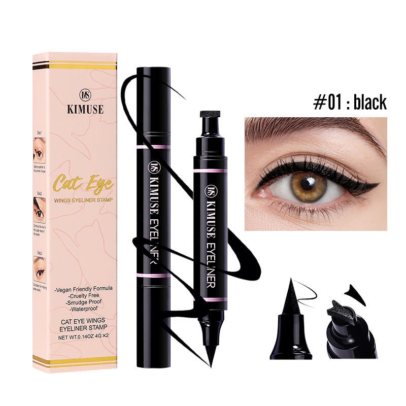 Double Head Eyeliner Set - Black, Dark Brown, White Makeup Tool for Eye Definition