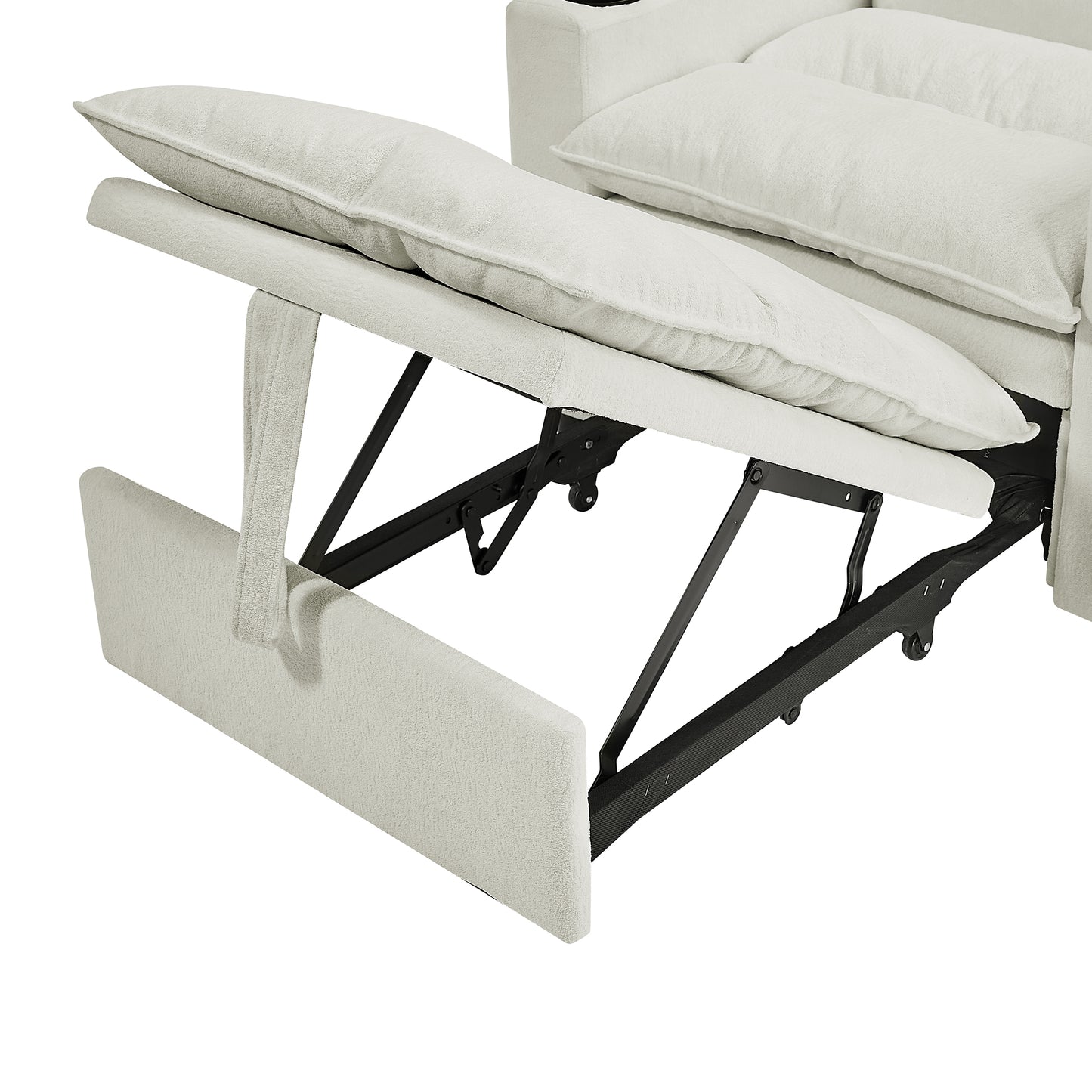 Convertible Sleeper Sofa Chair Bed with Adjustable Backrest - Beige