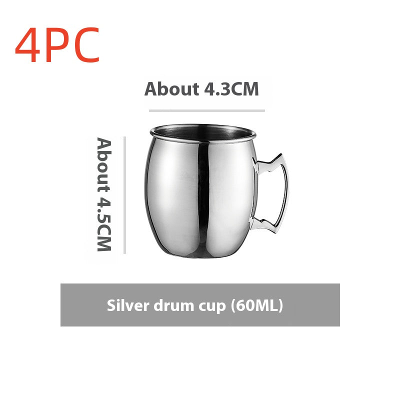 Stainless Steel Moscow Mule Cup Set - Copper Plated Drinkware for Bar & Home