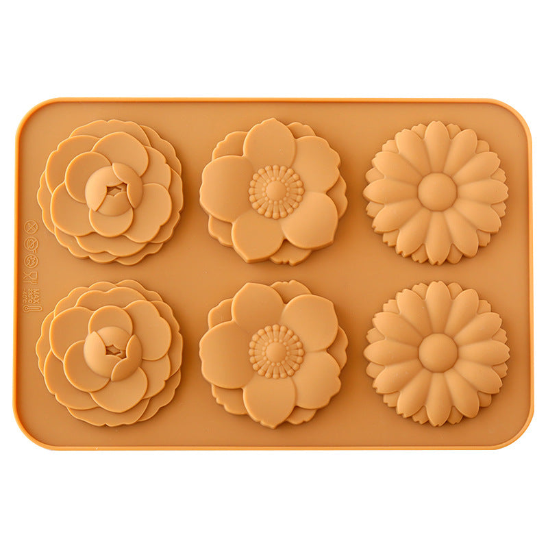 Chocolate Flower Silicone Mold - Baking & Candy Making Tool 150x220mm Light Brown