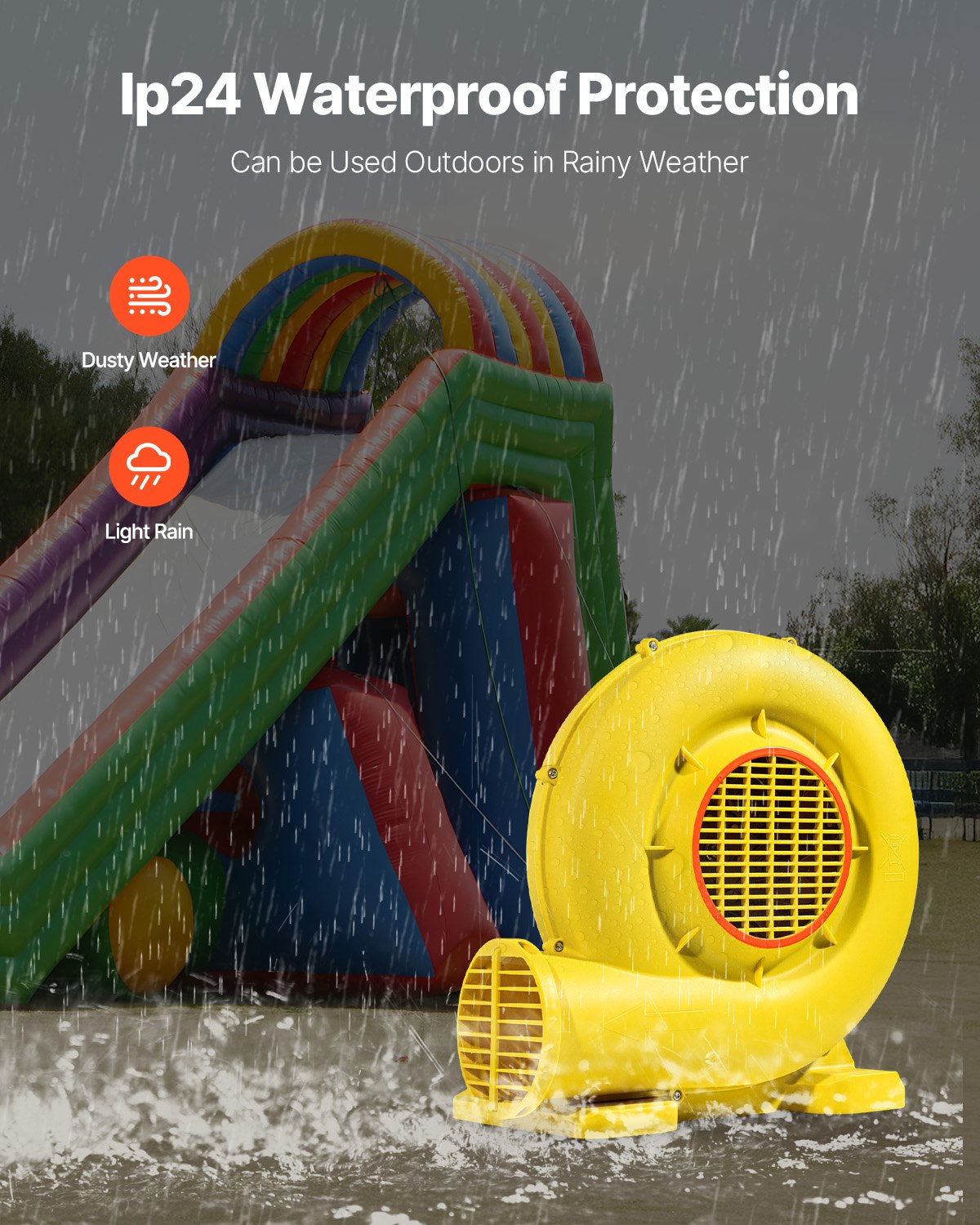 Inflatable Bounce House Blower 0.5-0.6HP 450W Commercial Air Pump Yellow