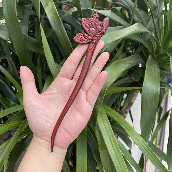 Ebony Antique Carved Hairpin