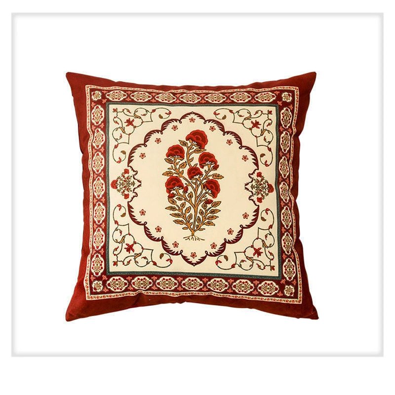 Bohemian Style Square Throw Pillow Cover and Pillow Set for Sofa Home Decor