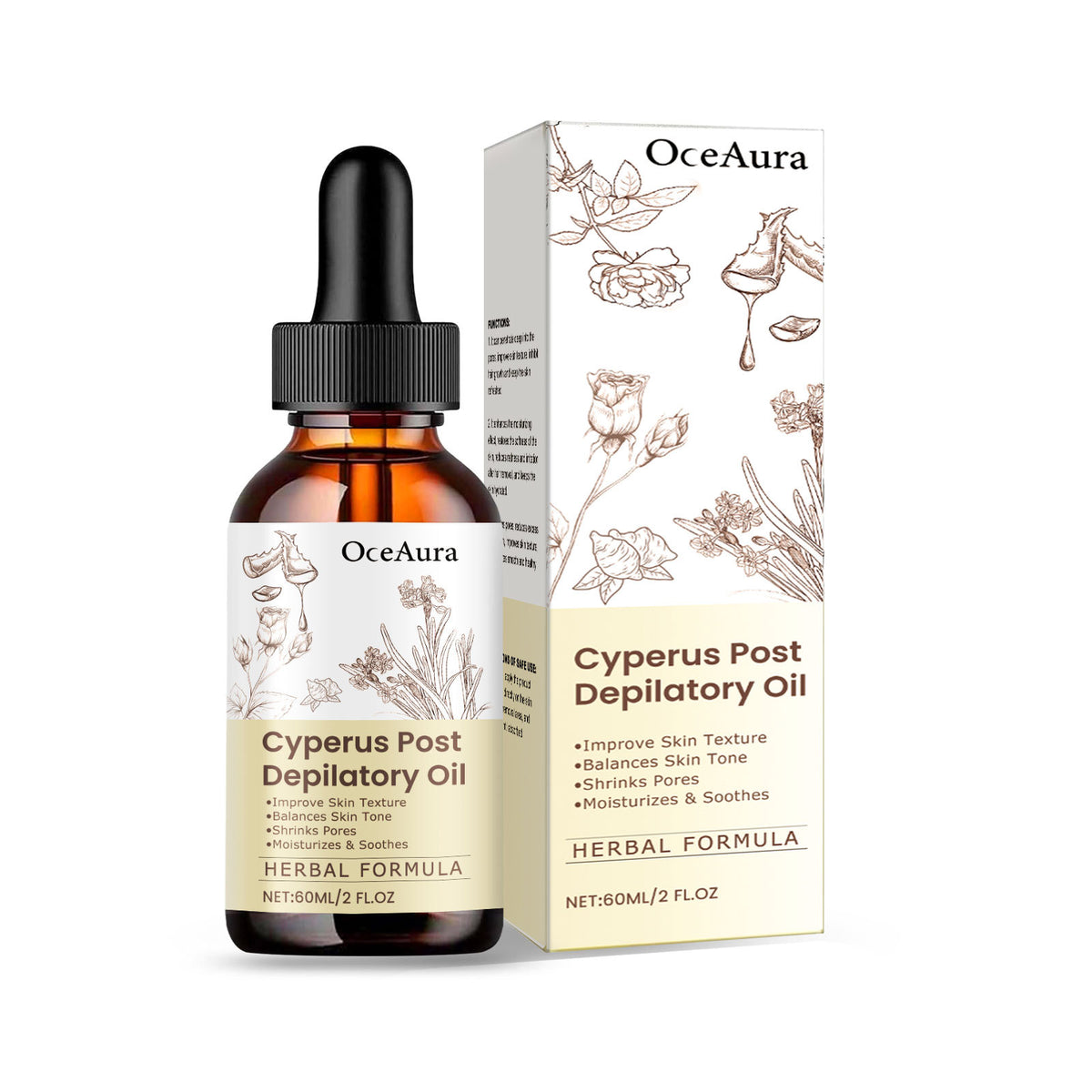 Hair Removal Treatment Oil Mild Ingredients Moisturizing Nourishing