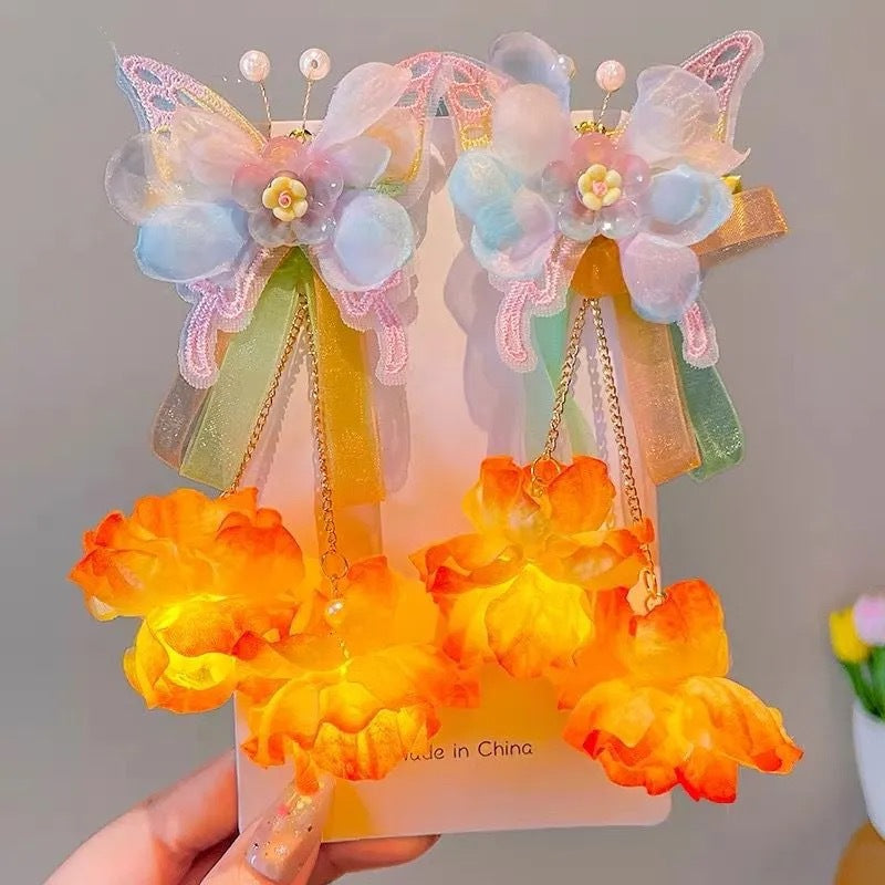 Large Butterfly Hair Clip Silk Flower Hair Accessory for Women