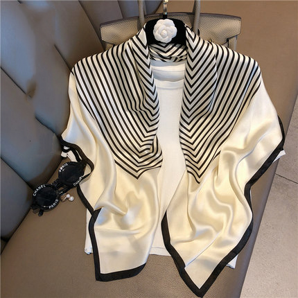 Women's Geometric Square Scarf - Large Polyester Fashion Accessory