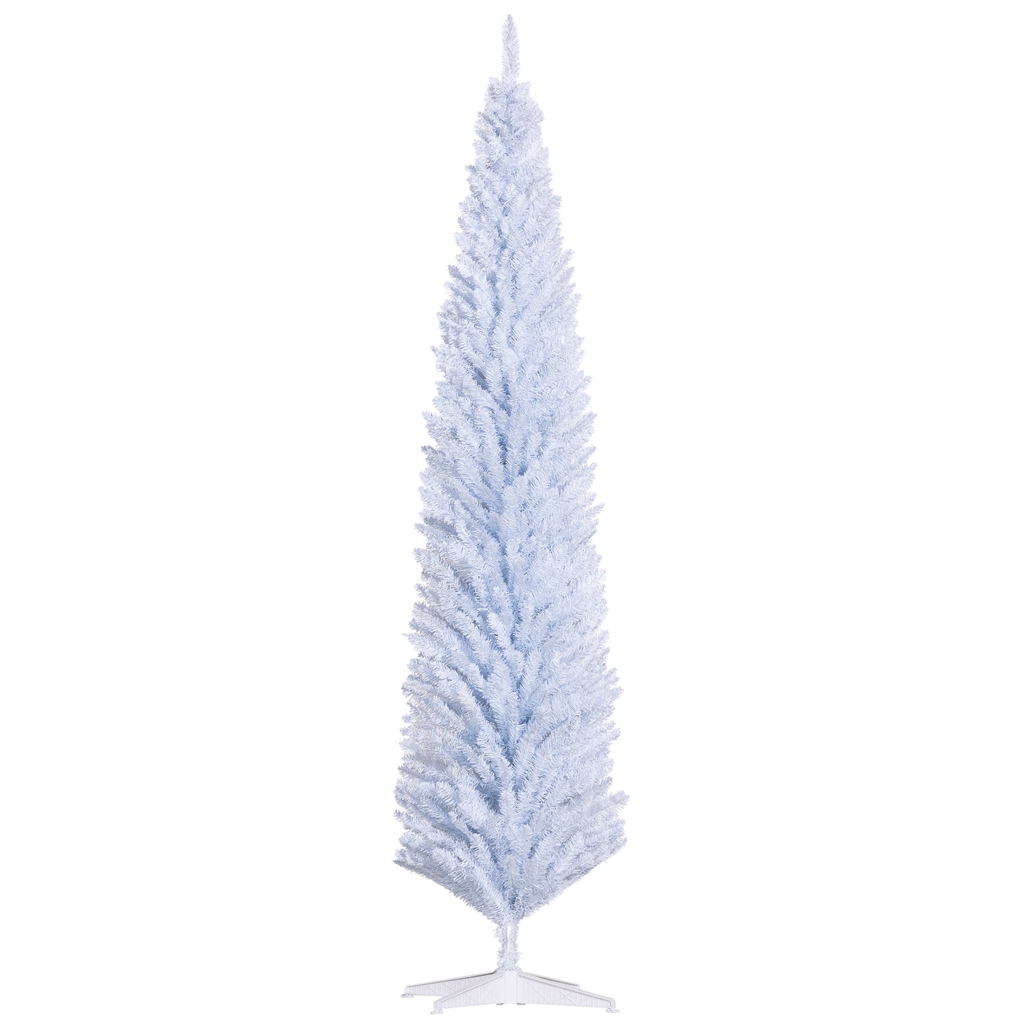 8ft White Pencil Artificial Christmas Tree with 618 Tips