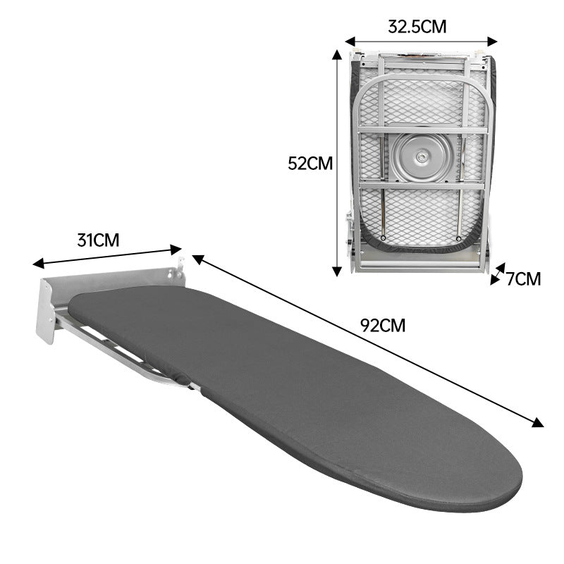 Retractable Wall-Mounted Ironing Board with Swivel Lid - Modern Home Storage